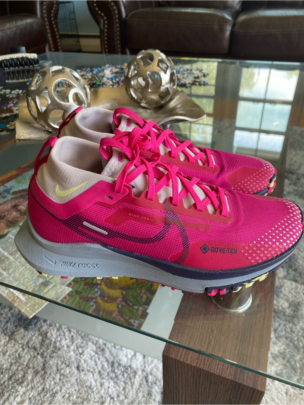 Nike Women's Pegasus Trail Gore Tex Hot Pink and Yellow Trail Running Shoes